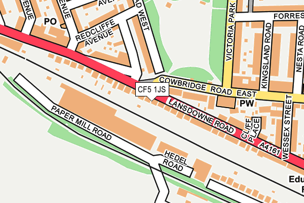 CF5 1JS map - OS OpenMap – Local (Ordnance Survey)