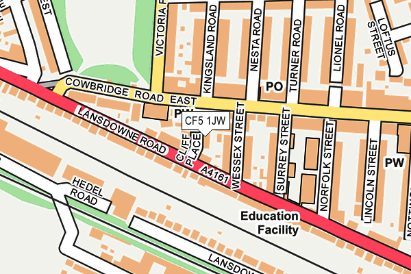 CF5 1JW map - OS OpenMap – Local (Ordnance Survey)