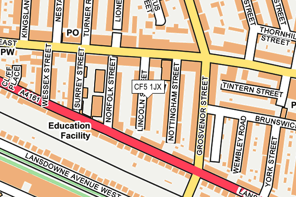 CF5 1JX map - OS OpenMap – Local (Ordnance Survey)