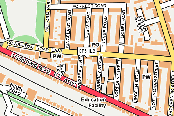 CF5 1LB map - OS OpenMap – Local (Ordnance Survey)