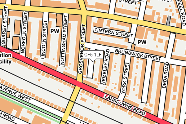 CF5 1LF map - OS OpenMap – Local (Ordnance Survey)