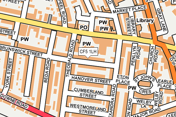 CF5 1LH map - OS OpenMap – Local (Ordnance Survey)