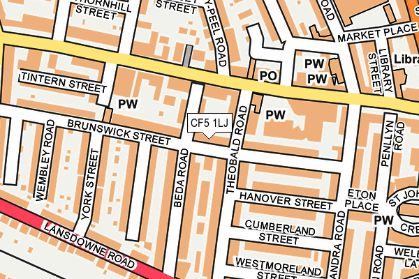 CF5 1LJ map - OS OpenMap – Local (Ordnance Survey)