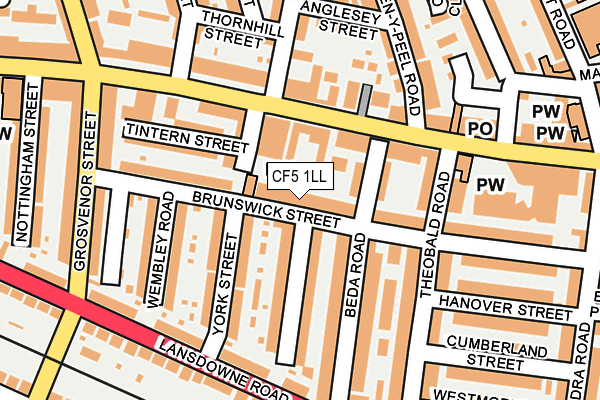 CF5 1LL map - OS OpenMap – Local (Ordnance Survey)