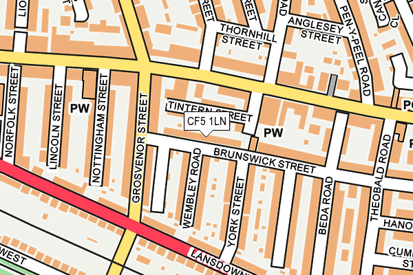 CF5 1LN map - OS OpenMap – Local (Ordnance Survey)