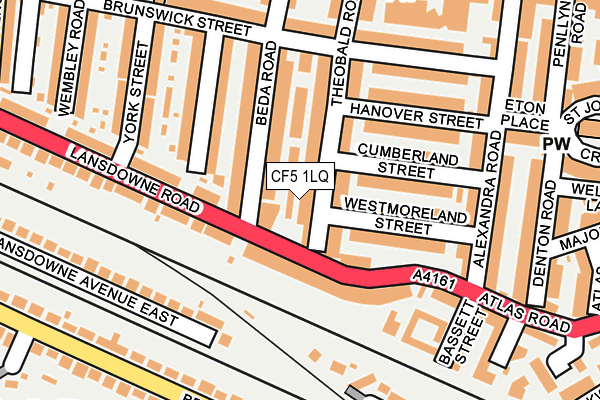 CF5 1LQ map - OS OpenMap – Local (Ordnance Survey)