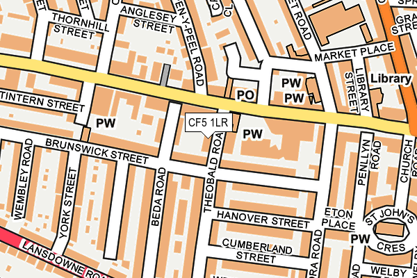 CF5 1LR map - OS OpenMap – Local (Ordnance Survey)