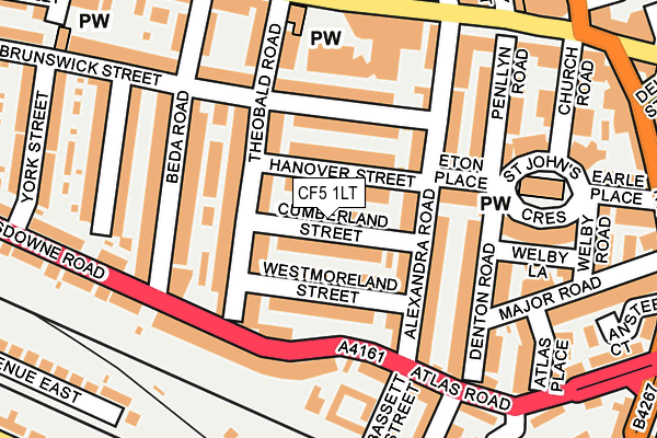 CF5 1LT map - OS OpenMap – Local (Ordnance Survey)