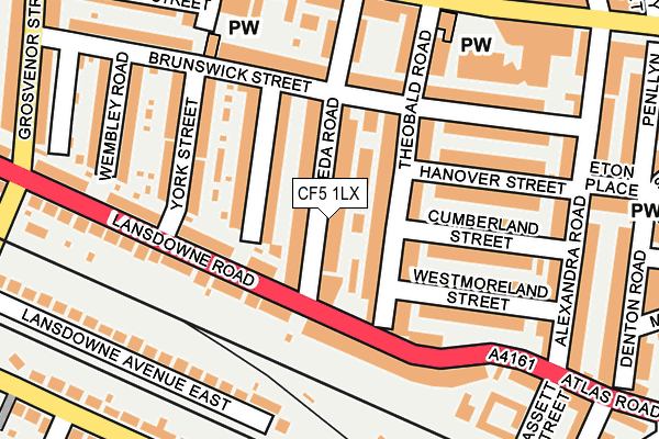 CF5 1LX map - OS OpenMap – Local (Ordnance Survey)