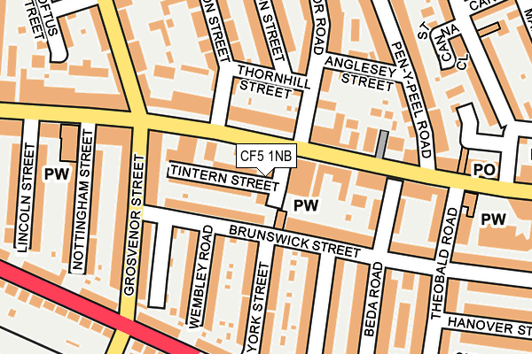 CF5 1NB map - OS OpenMap – Local (Ordnance Survey)