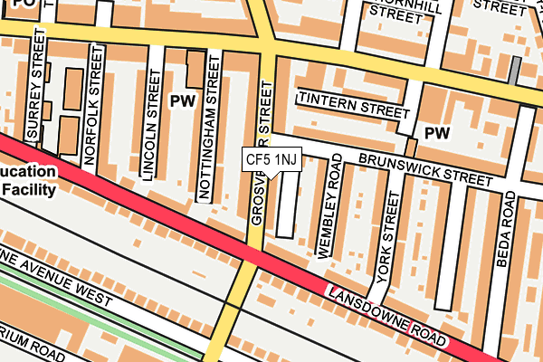 CF5 1NJ map - OS OpenMap – Local (Ordnance Survey)