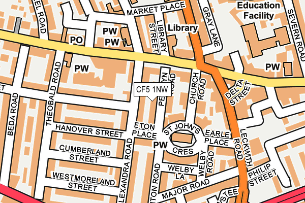 CF5 1NW map - OS OpenMap – Local (Ordnance Survey)