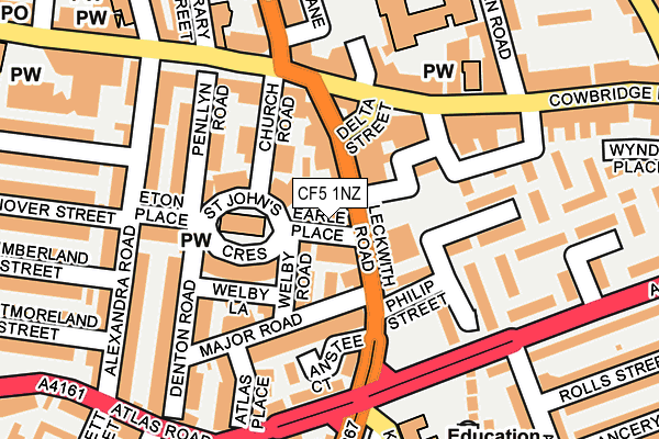 CF5 1NZ map - OS OpenMap – Local (Ordnance Survey)