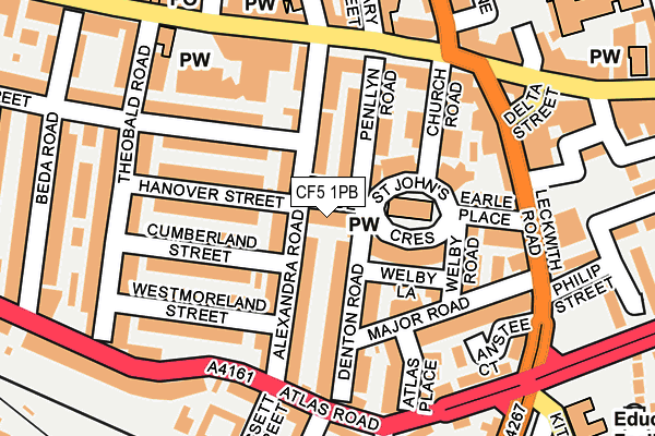 CF5 1PB map - OS OpenMap – Local (Ordnance Survey)