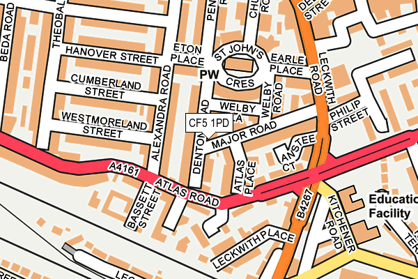 CF5 1PD map - OS OpenMap – Local (Ordnance Survey)