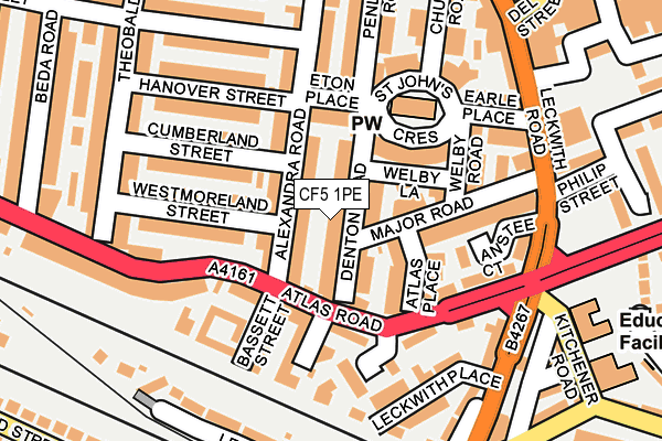 CF5 1PE map - OS OpenMap – Local (Ordnance Survey)