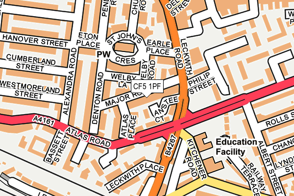 CF5 1PF map - OS OpenMap – Local (Ordnance Survey)