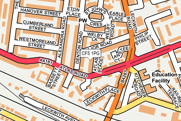 CF5 1PG map - OS OpenMap – Local (Ordnance Survey)