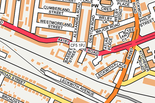 CF5 1PJ map - OS OpenMap – Local (Ordnance Survey)