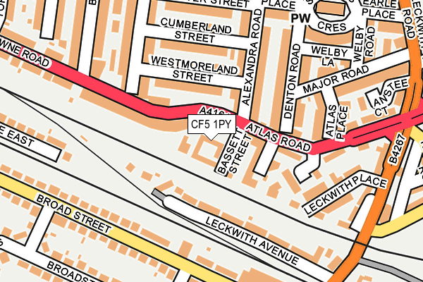 CF5 1PY map - OS OpenMap – Local (Ordnance Survey)