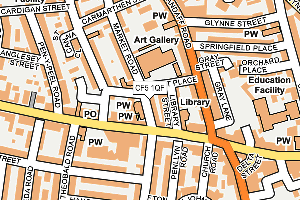 CF5 1QF map - OS OpenMap – Local (Ordnance Survey)