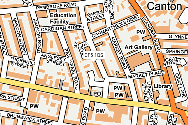 CF5 1QS map - OS OpenMap – Local (Ordnance Survey)