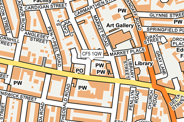 CF5 1QW map - OS OpenMap – Local (Ordnance Survey)