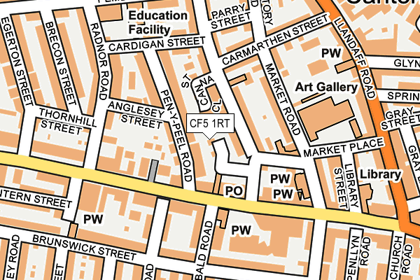 CF5 1RT map - OS OpenMap – Local (Ordnance Survey)