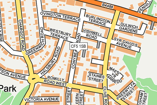 CF5 1SB map - OS OpenMap – Local (Ordnance Survey)