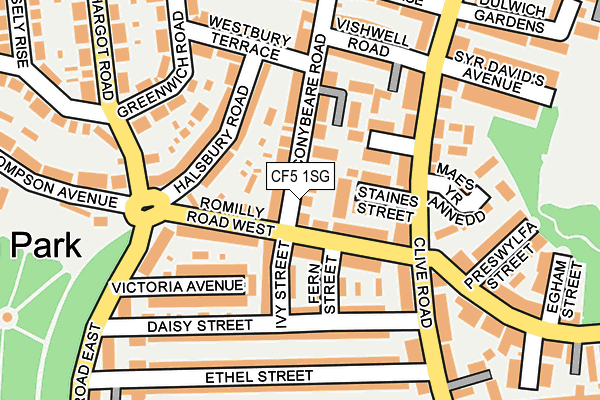 CF5 1SG map - OS OpenMap – Local (Ordnance Survey)