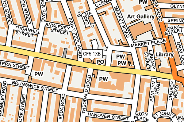 CF5 1XB map - OS OpenMap – Local (Ordnance Survey)