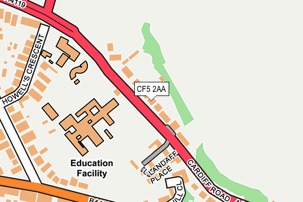 CF5 2AA map - OS OpenMap – Local (Ordnance Survey)