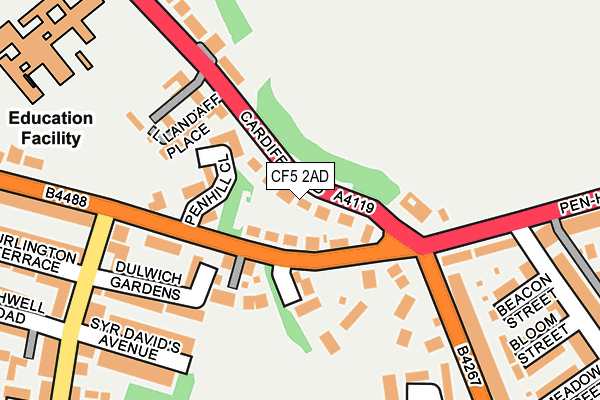 CF5 2AD map - OS OpenMap – Local (Ordnance Survey)