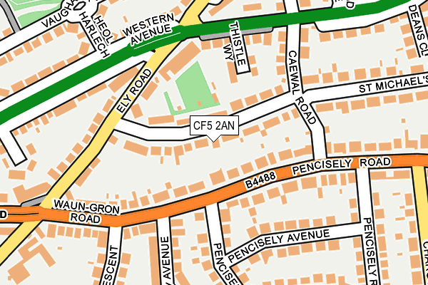CF5 2AN map - OS OpenMap – Local (Ordnance Survey)