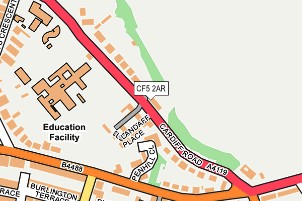 CF5 2AR map - OS OpenMap – Local (Ordnance Survey)