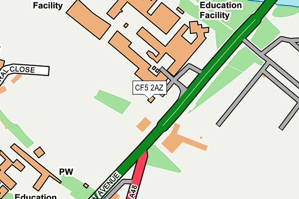 CF5 2AZ map - OS OpenMap – Local (Ordnance Survey)