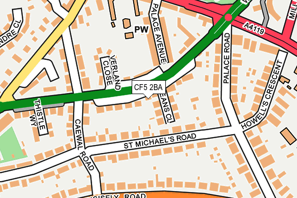 CF5 2BA map - OS OpenMap – Local (Ordnance Survey)