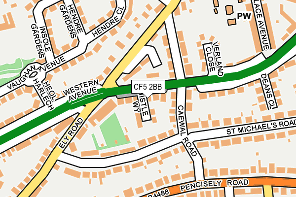 CF5 2BB map - OS OpenMap – Local (Ordnance Survey)