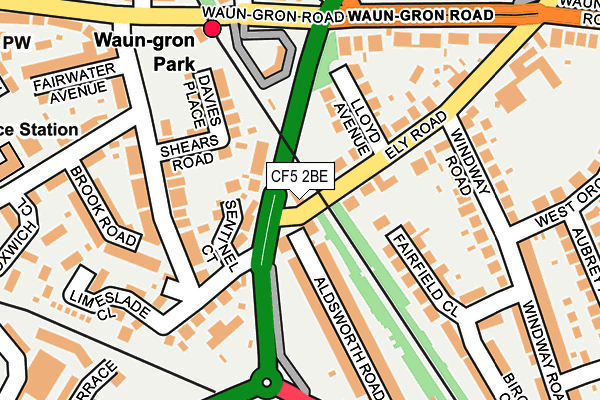 CF5 2BE map - OS OpenMap – Local (Ordnance Survey)