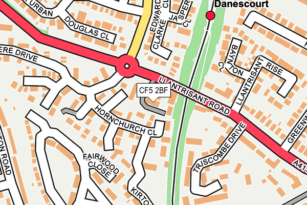 CF5 2BF map - OS OpenMap – Local (Ordnance Survey)