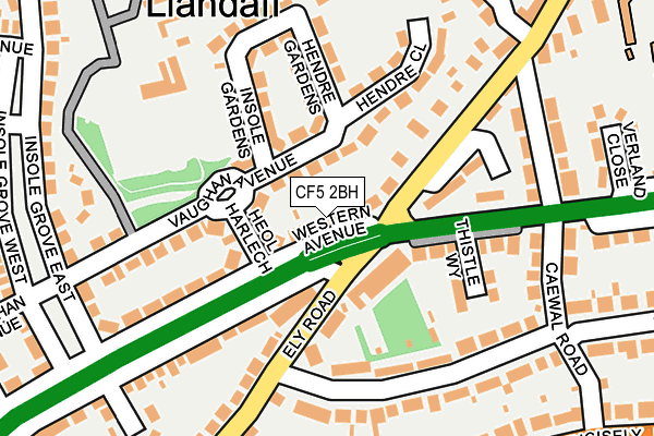 CF5 2BH map - OS OpenMap – Local (Ordnance Survey)