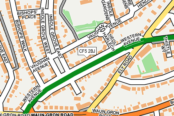 CF5 2BJ map - OS OpenMap – Local (Ordnance Survey)