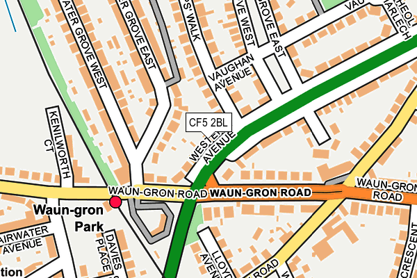 CF5 2BL map - OS OpenMap – Local (Ordnance Survey)