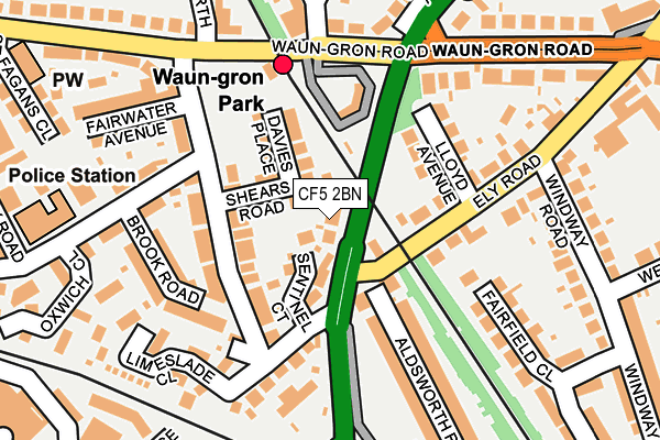 CF5 2BN map - OS OpenMap – Local (Ordnance Survey)