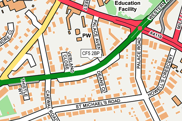 CF5 2BP map - OS OpenMap – Local (Ordnance Survey)