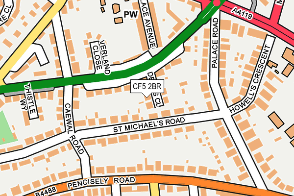 CF5 2BR map - OS OpenMap – Local (Ordnance Survey)