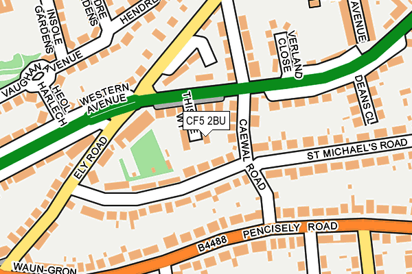CF5 2BU map - OS OpenMap – Local (Ordnance Survey)