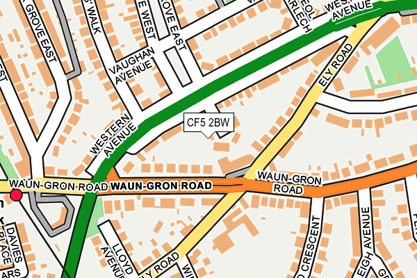 CF5 2BW map - OS OpenMap – Local (Ordnance Survey)