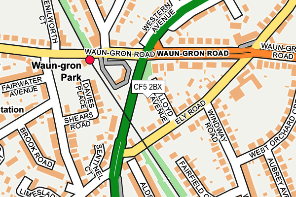 CF5 2BX map - OS OpenMap – Local (Ordnance Survey)