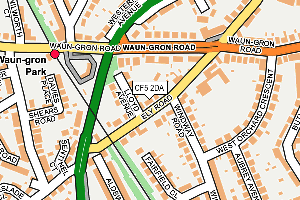 CF5 2DA map - OS OpenMap – Local (Ordnance Survey)